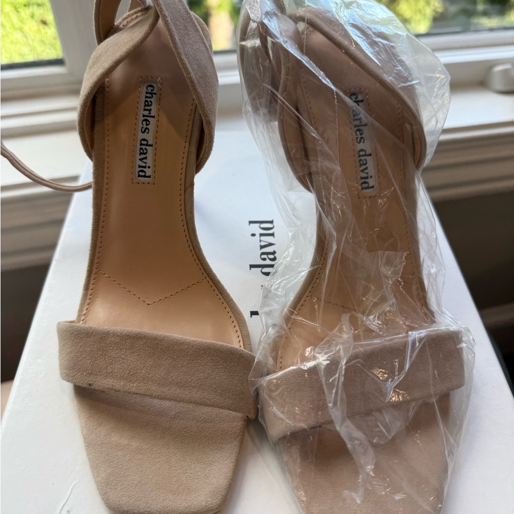 Charles David Beige Heeled Sandals